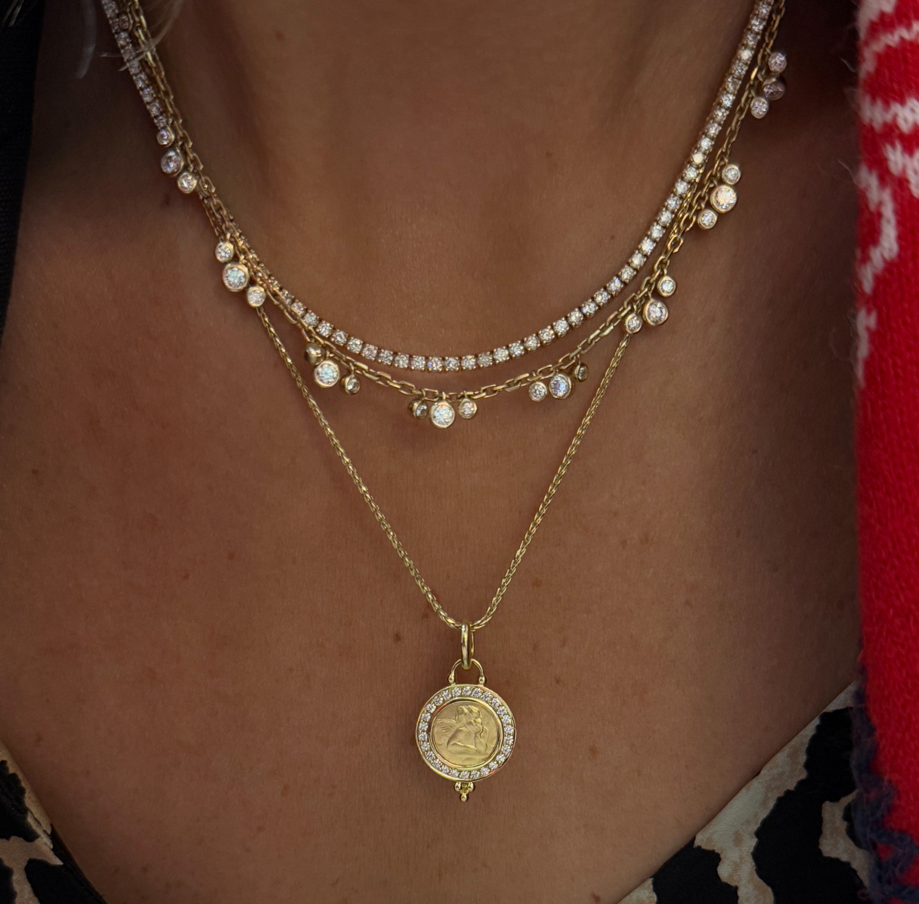 Small Diamond Pavé Angel Pendant