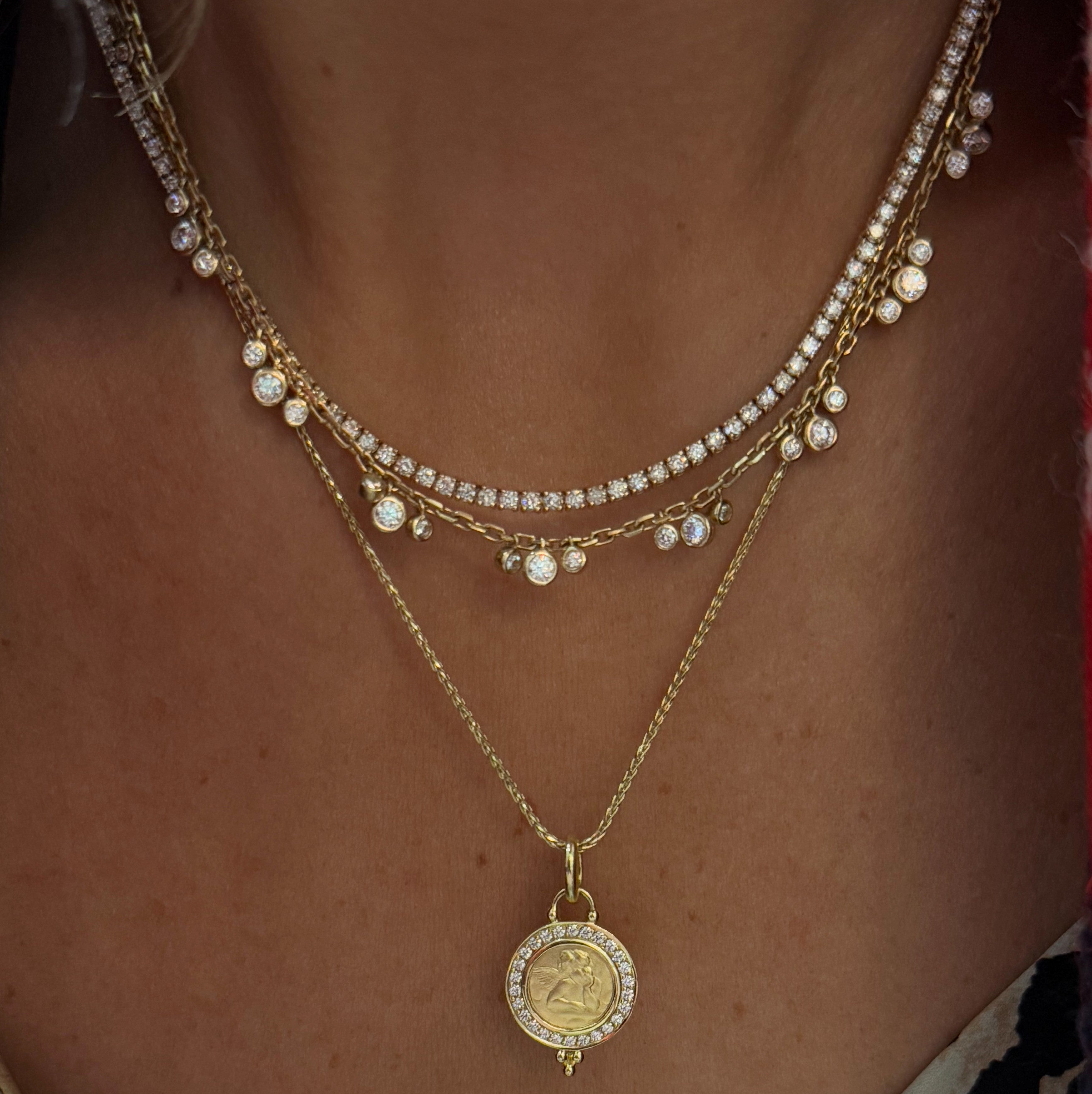 Small Diamond Pavé Angel Pendant