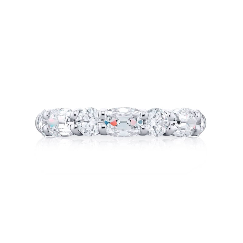 Platinum Vintage Cushion-Cut Diamond East-West Band