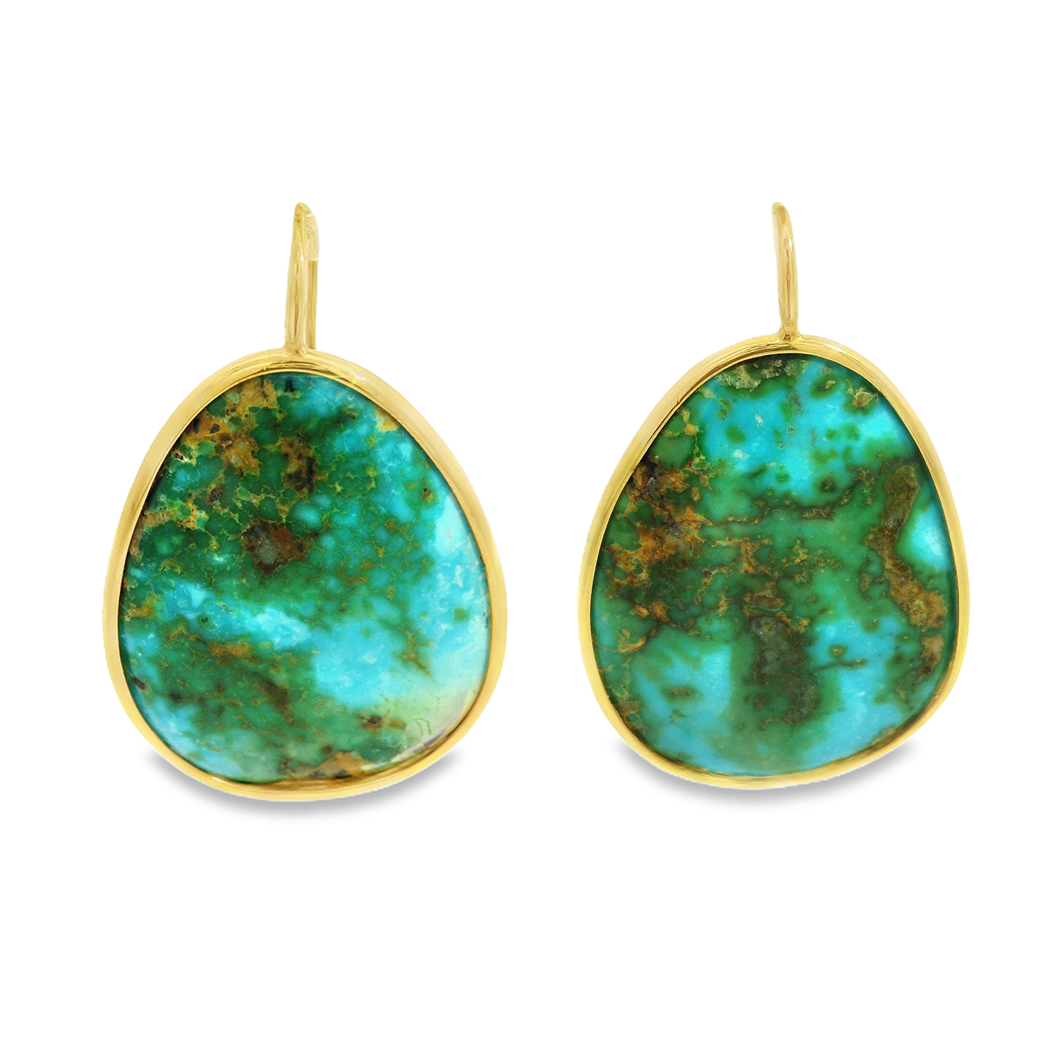 Large Pear Sonoran Turquoise Drop Earrings