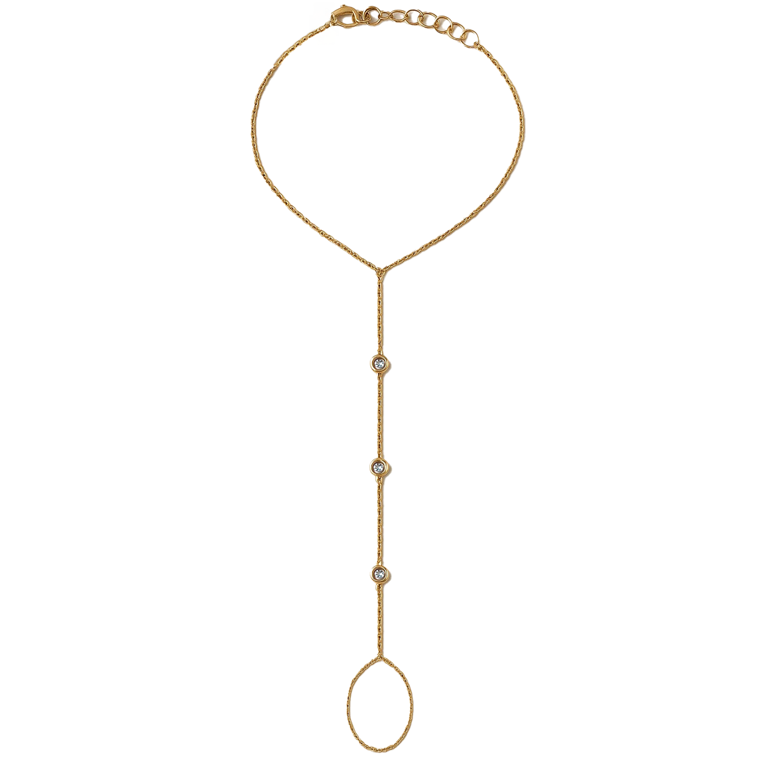 Bezeled Diamond Hand Chain