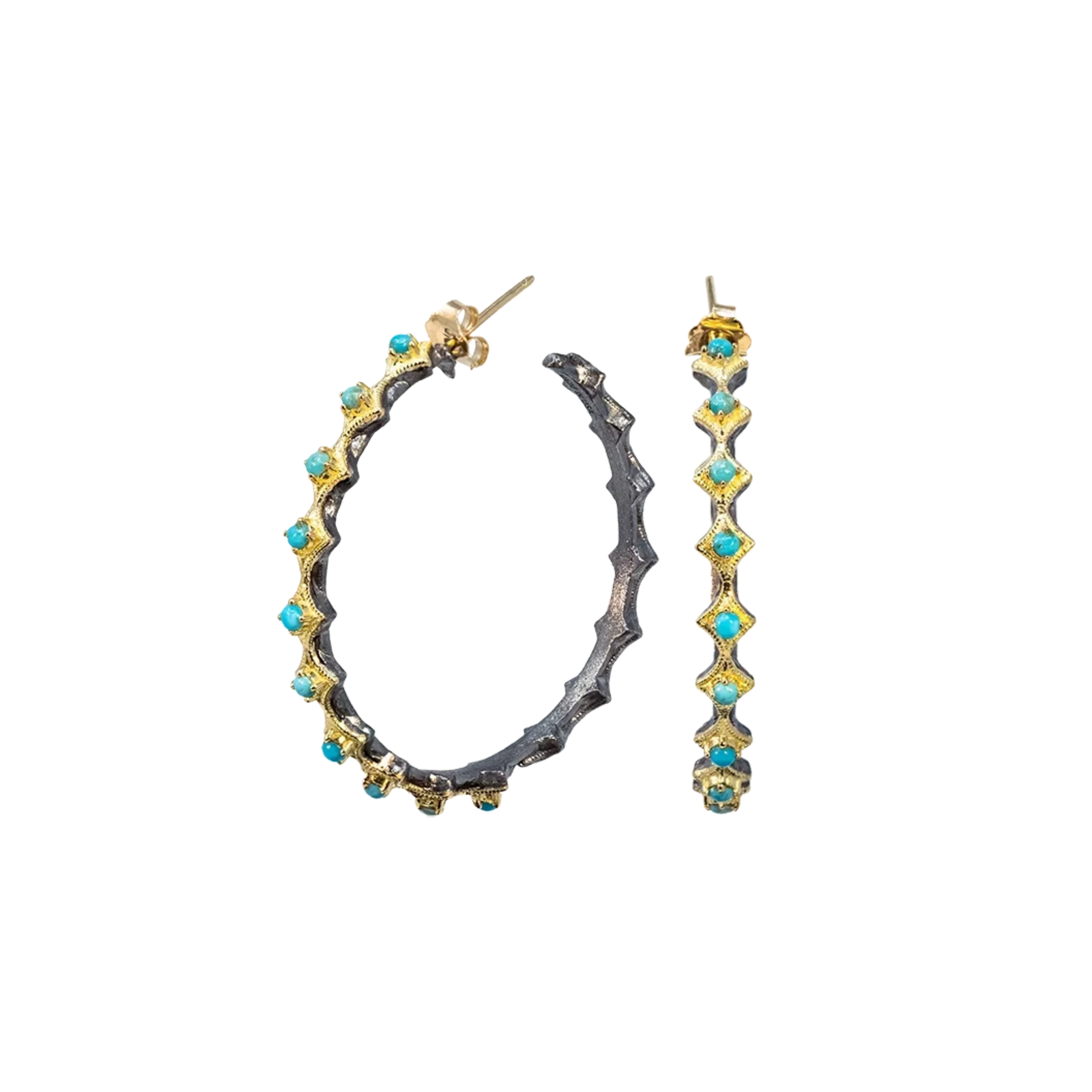 Turquoise Crivelli Hoop Earrings
