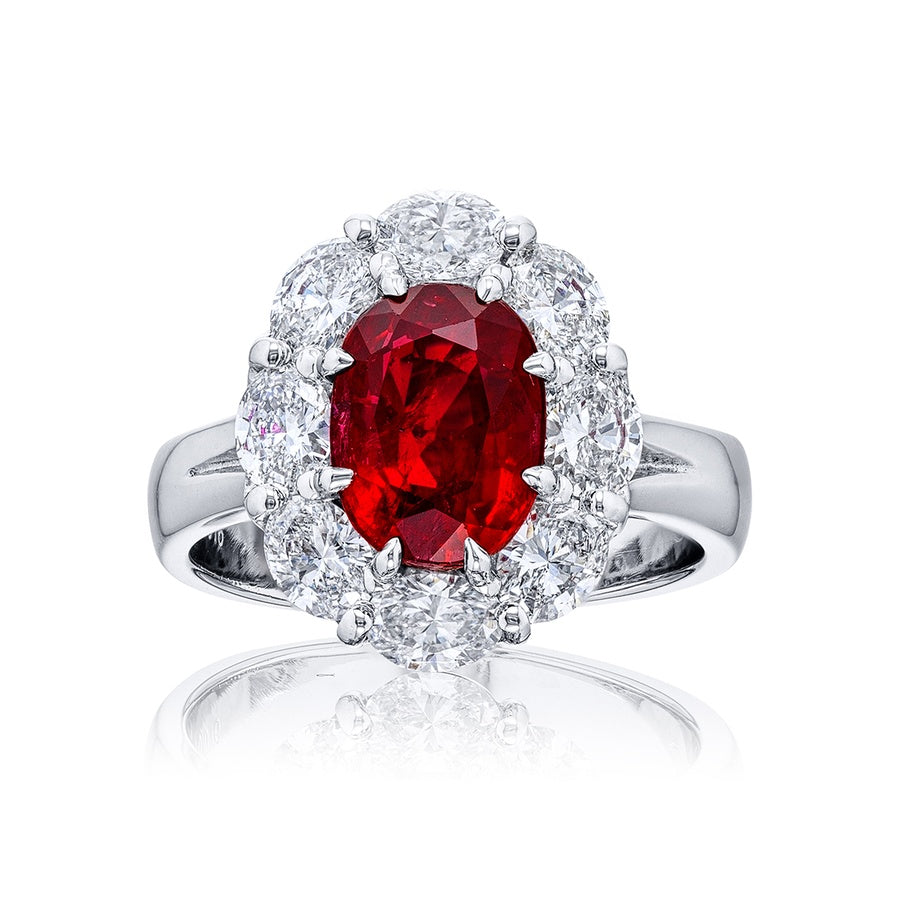 Platinum Ruby and Diamond Ring