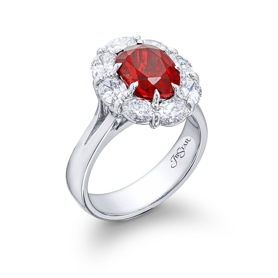 Platinum Ruby and Diamond Ring