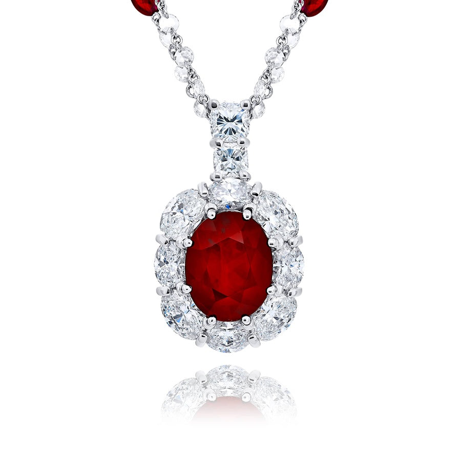 Exquisite Style: Our One-of-a-Kind 4.55 ct. Certified Encircled Burmese Ruby Pendant