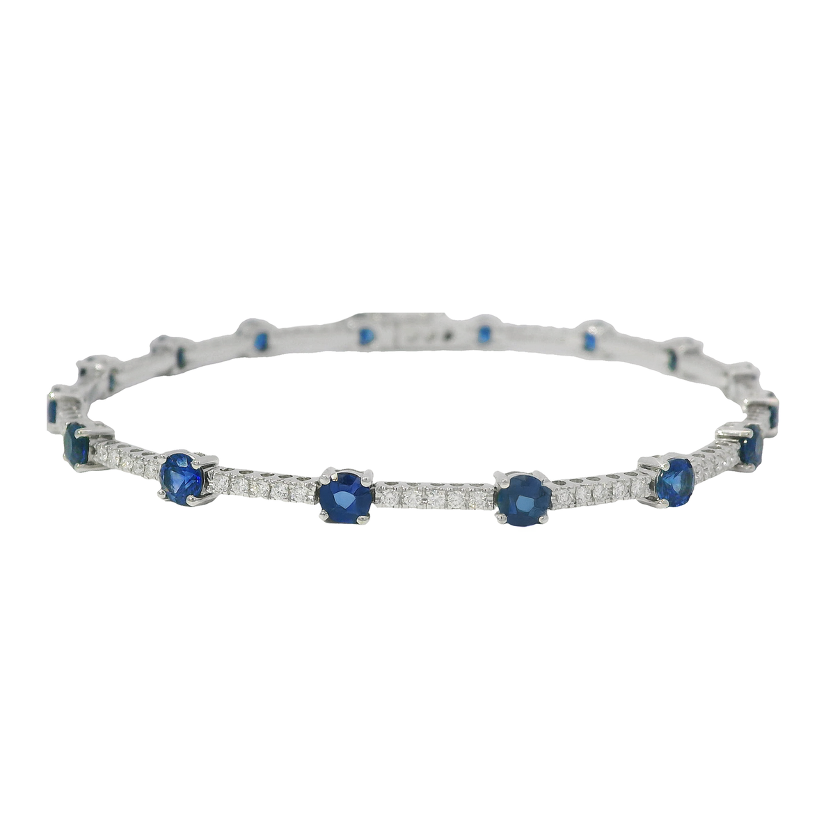 Alternating Sapphire and Pave Diamond Bracelet