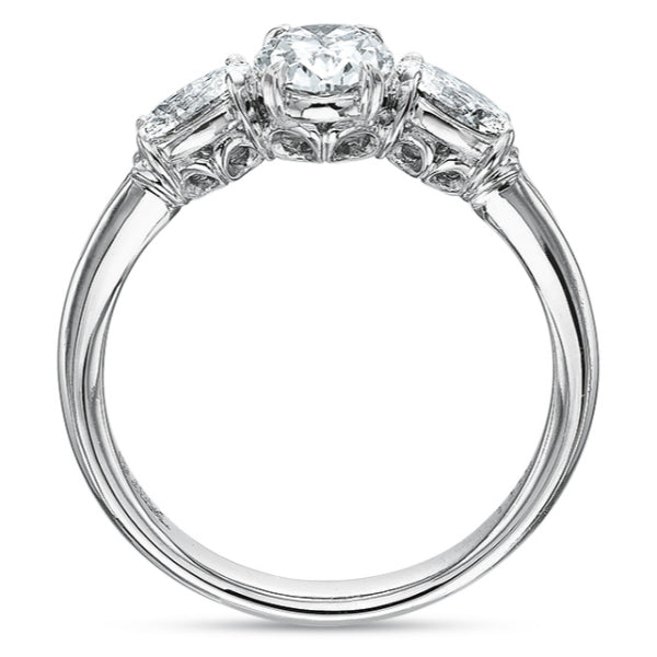Silk 3 Stone Oval Engagement Ring Mounting
