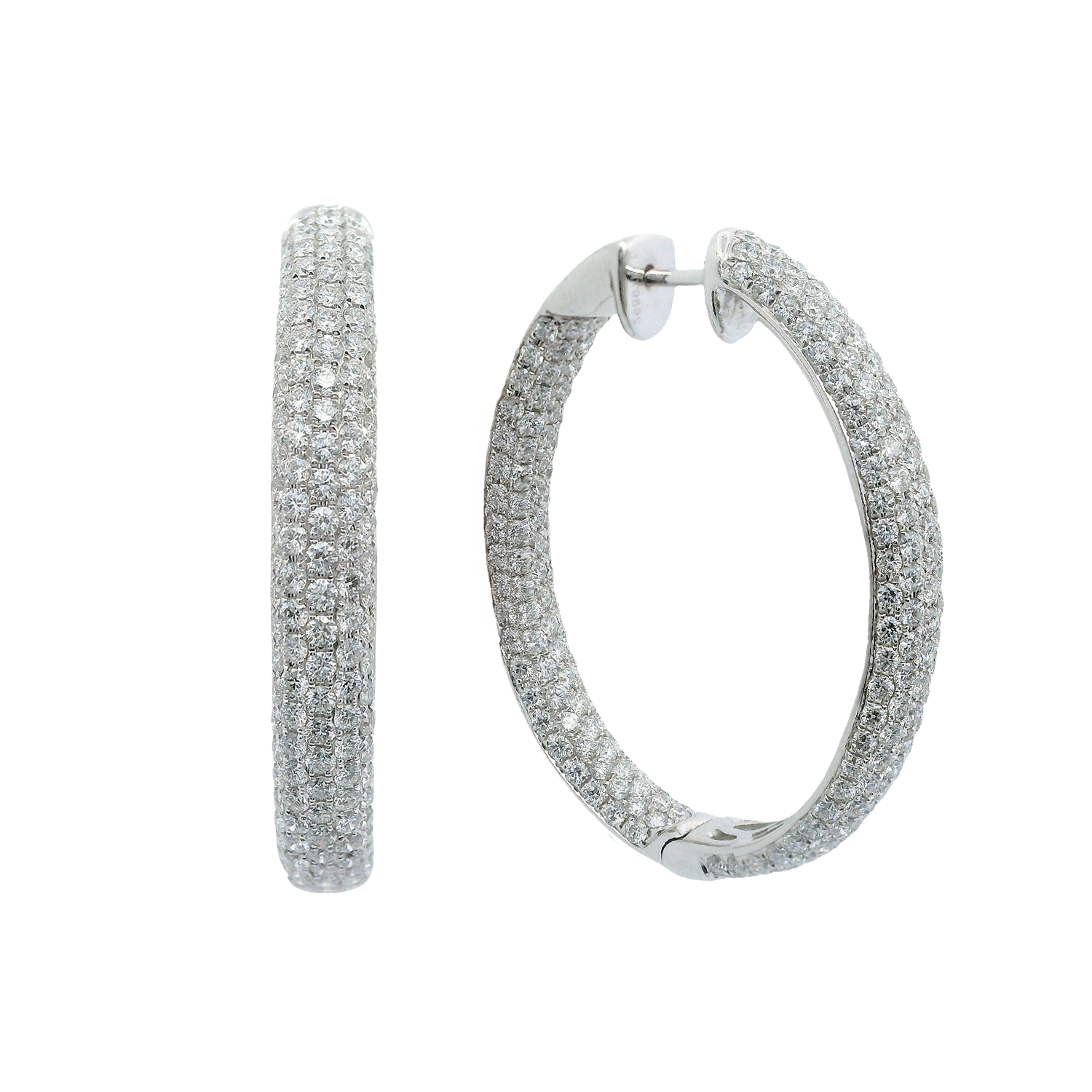 Inside-Outside Pavé Diamond Hoop Earrings