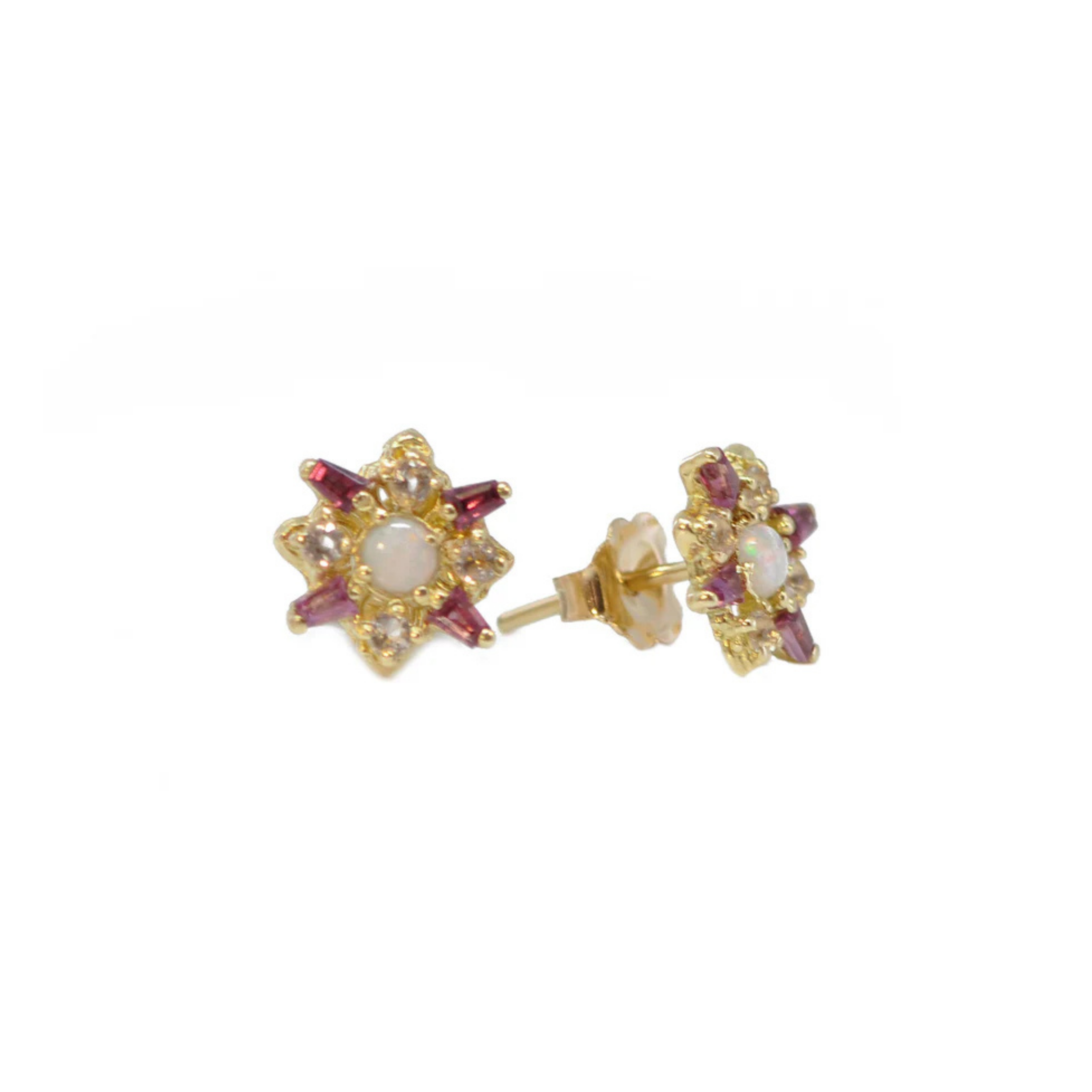 Square Morganite Stud Earrings