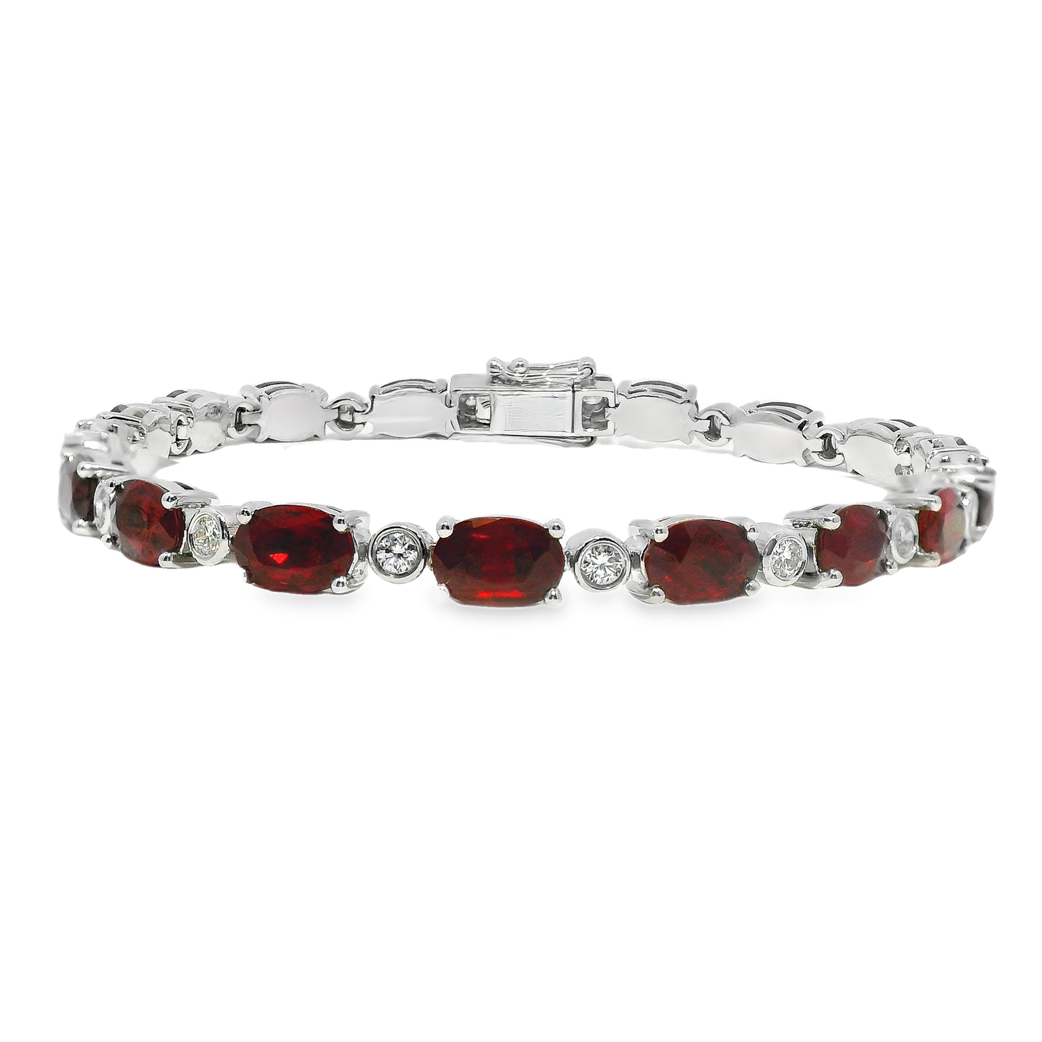 Alternating Ruby and Diamond Bracelet