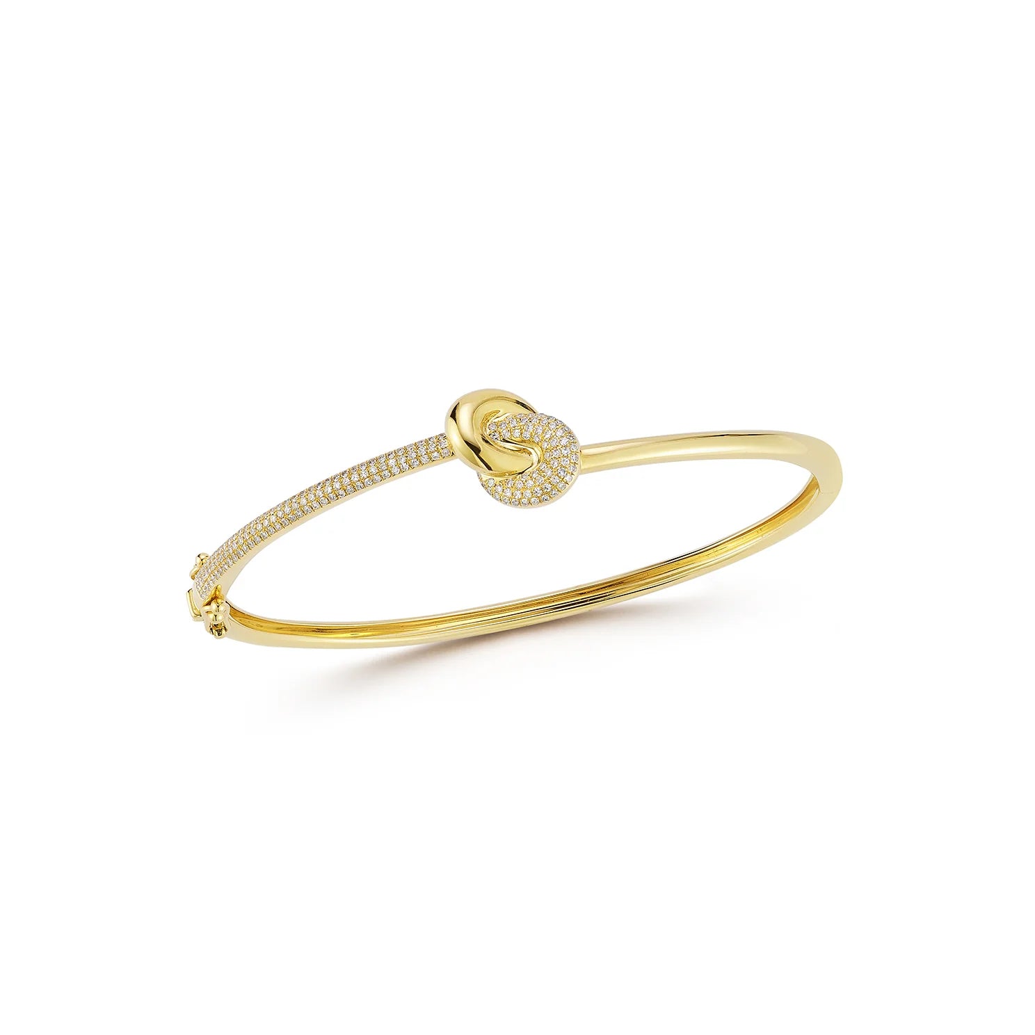 Diamond & Gold Jumbo Love Knot Bangle Bracelet