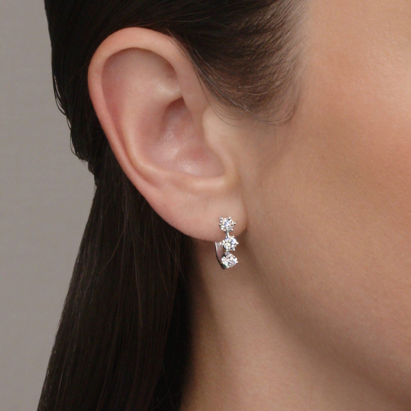 Starry Night Huggie Hoop Earrings with Diamonds