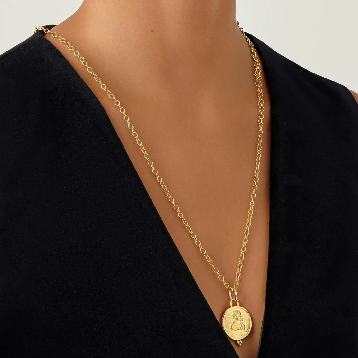 Large Diamond Angel Pendant