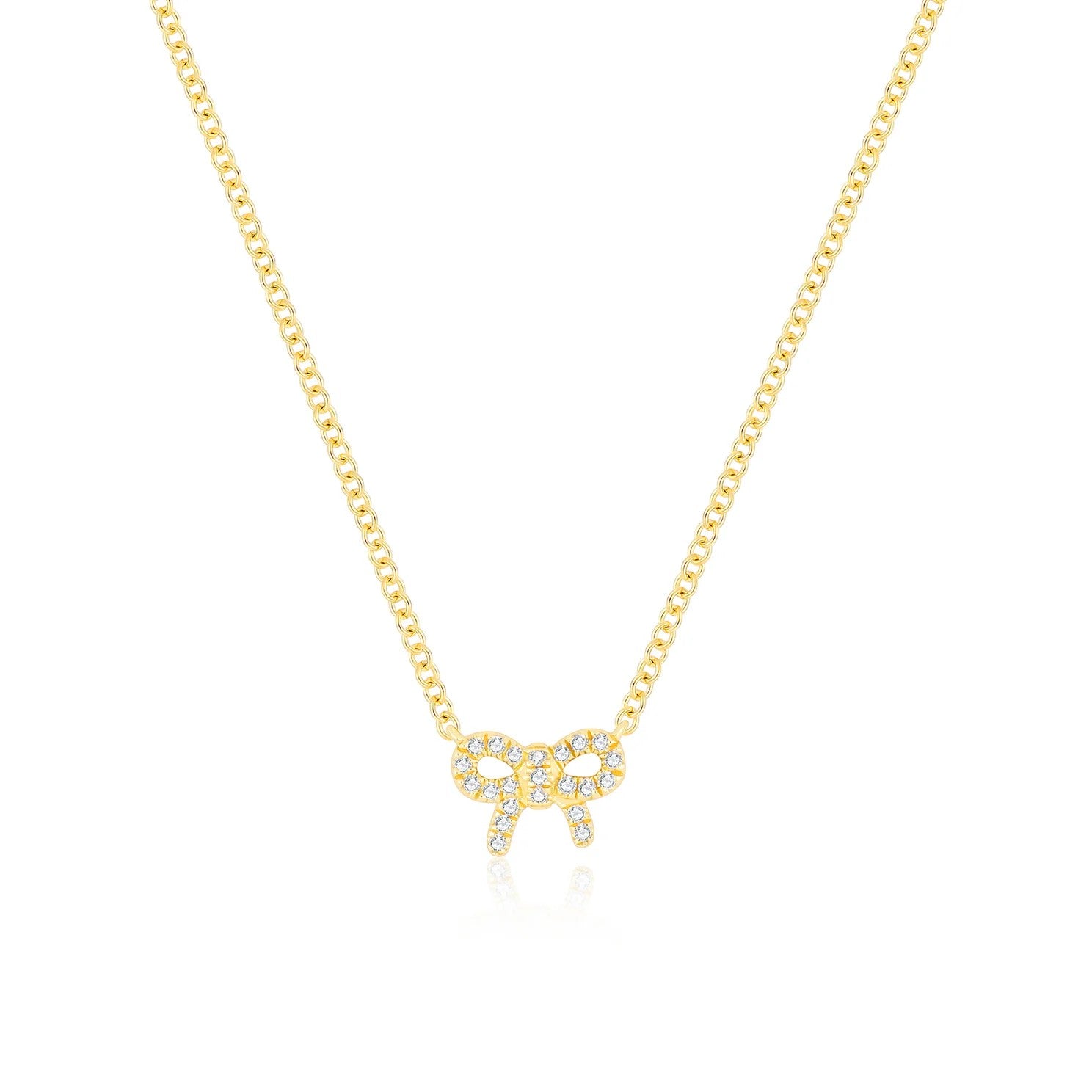 Diamond Mini Bow Necklace