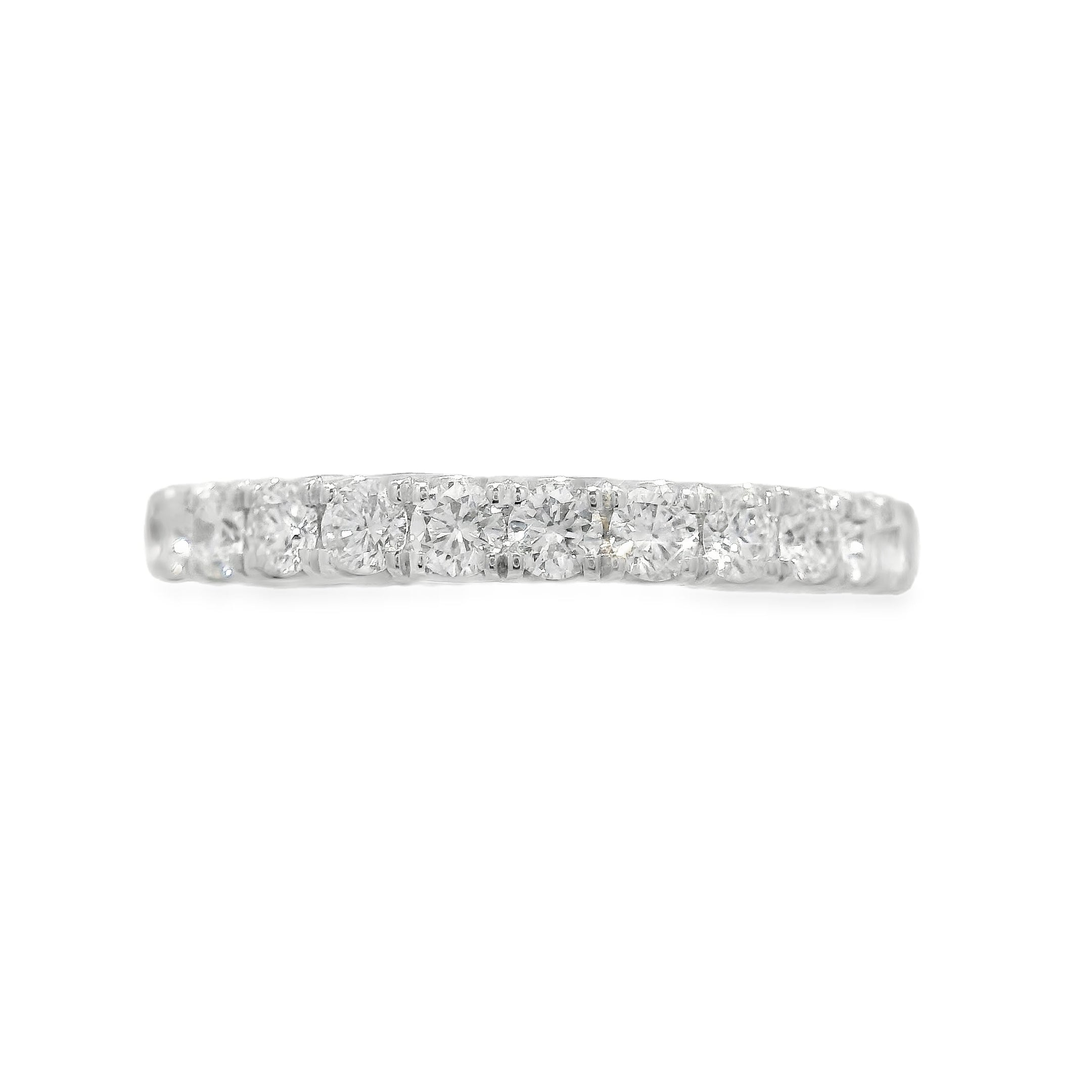 French Set 2.3mm Round Brilliant Diamond Anniversary Band