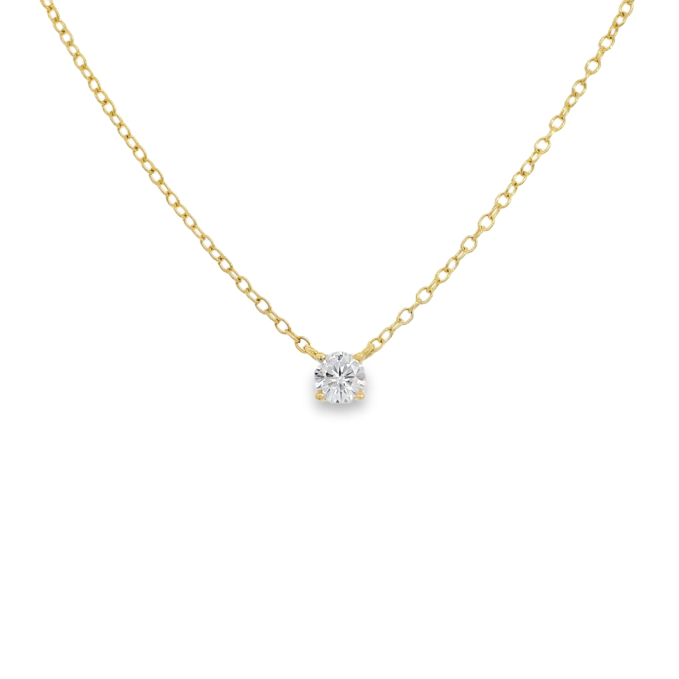 0.27 Carat Round Diamond Solitaire Pendant Necklace