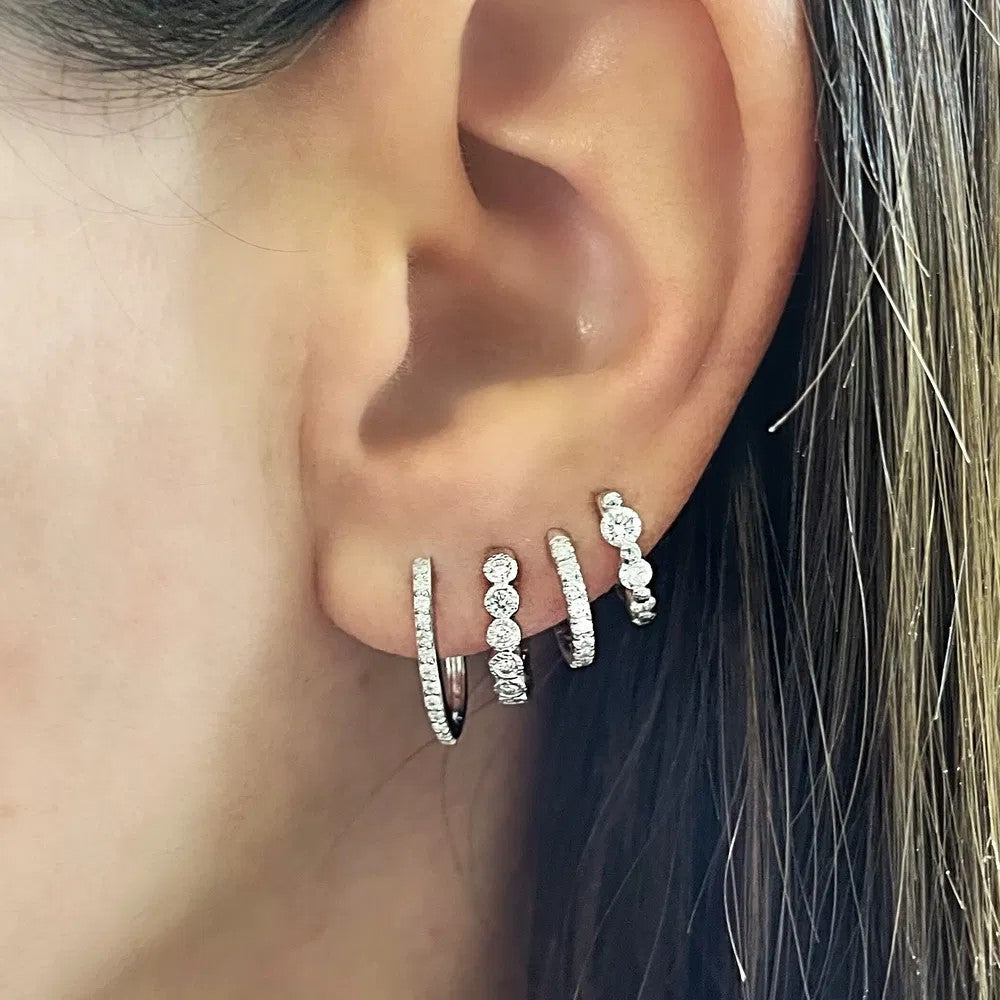 Classic Oval Pave Hoops