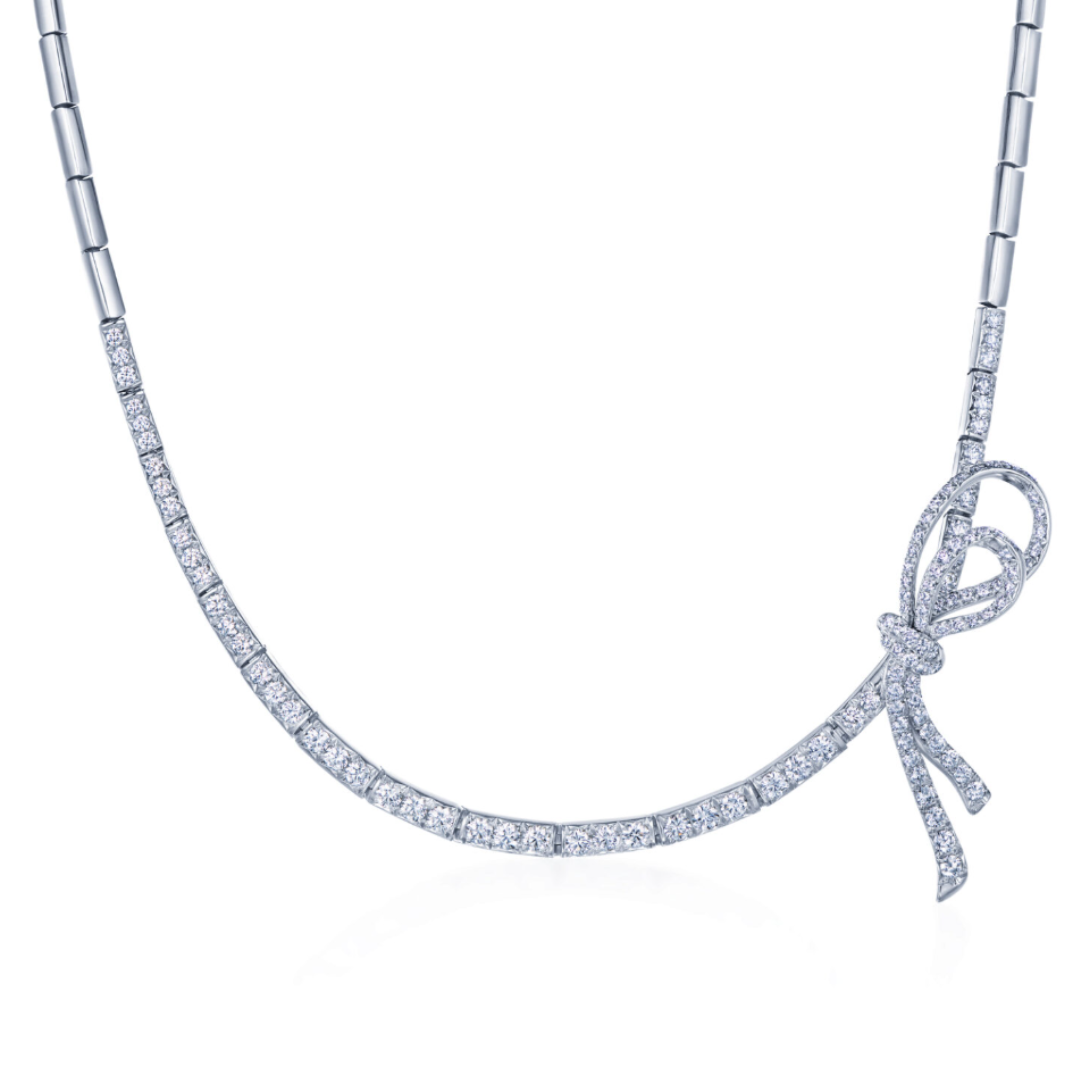 Ribbon Diamond Line Necklace