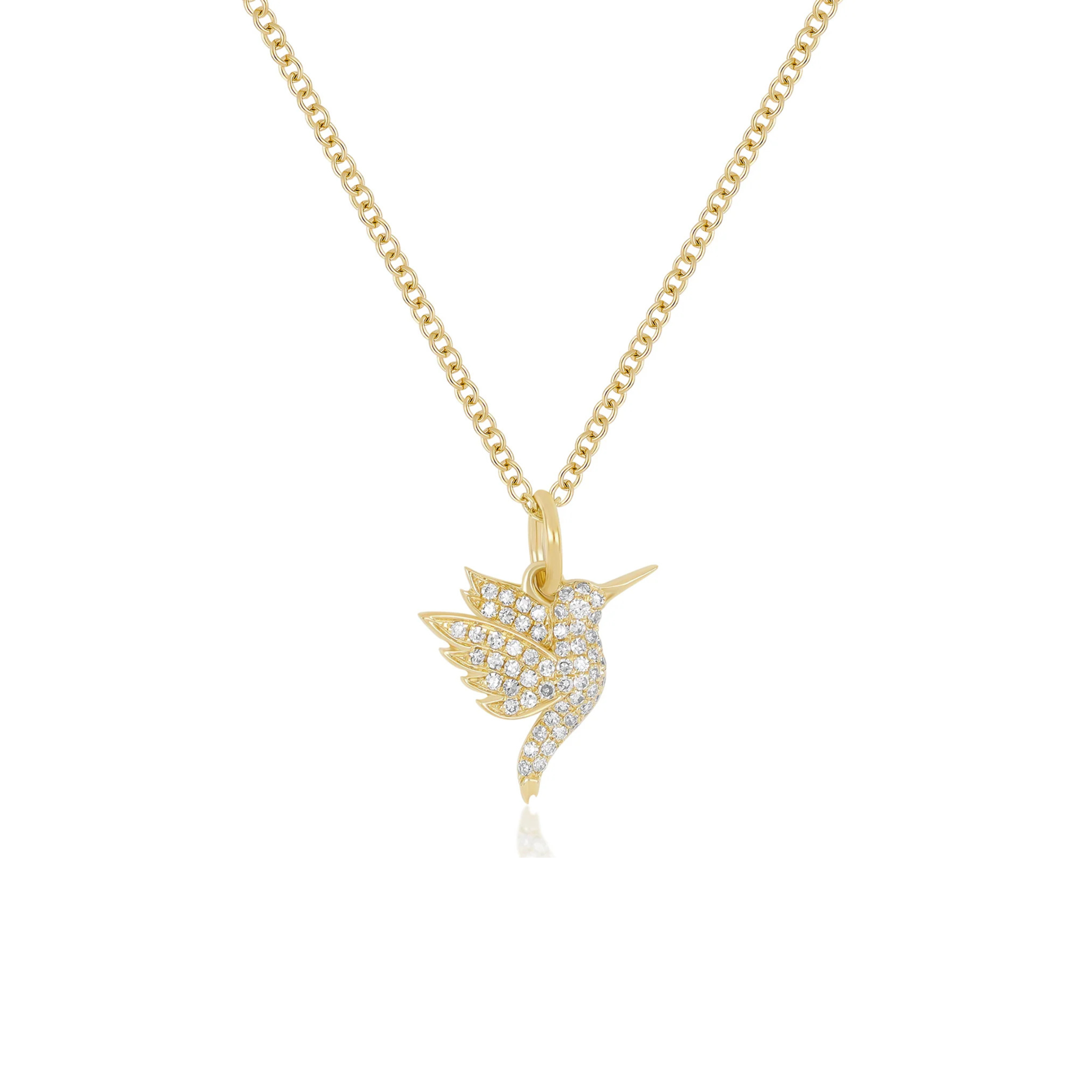 Pavé Diamond Mini Hummingbird Necklace