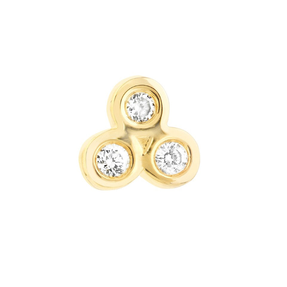 Single Diamond Trinity Stud Earring