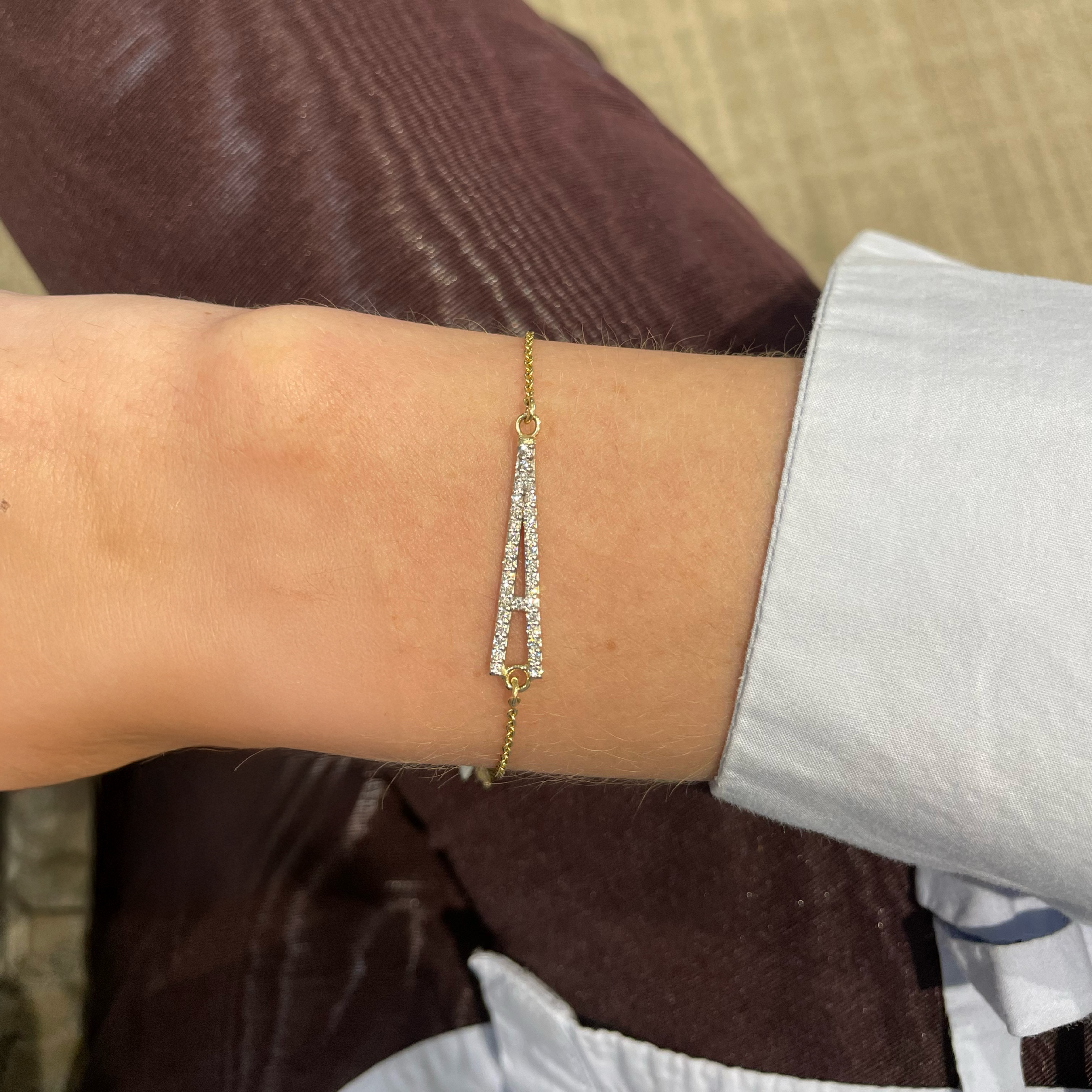 Elongated Initial "A" Bracelet