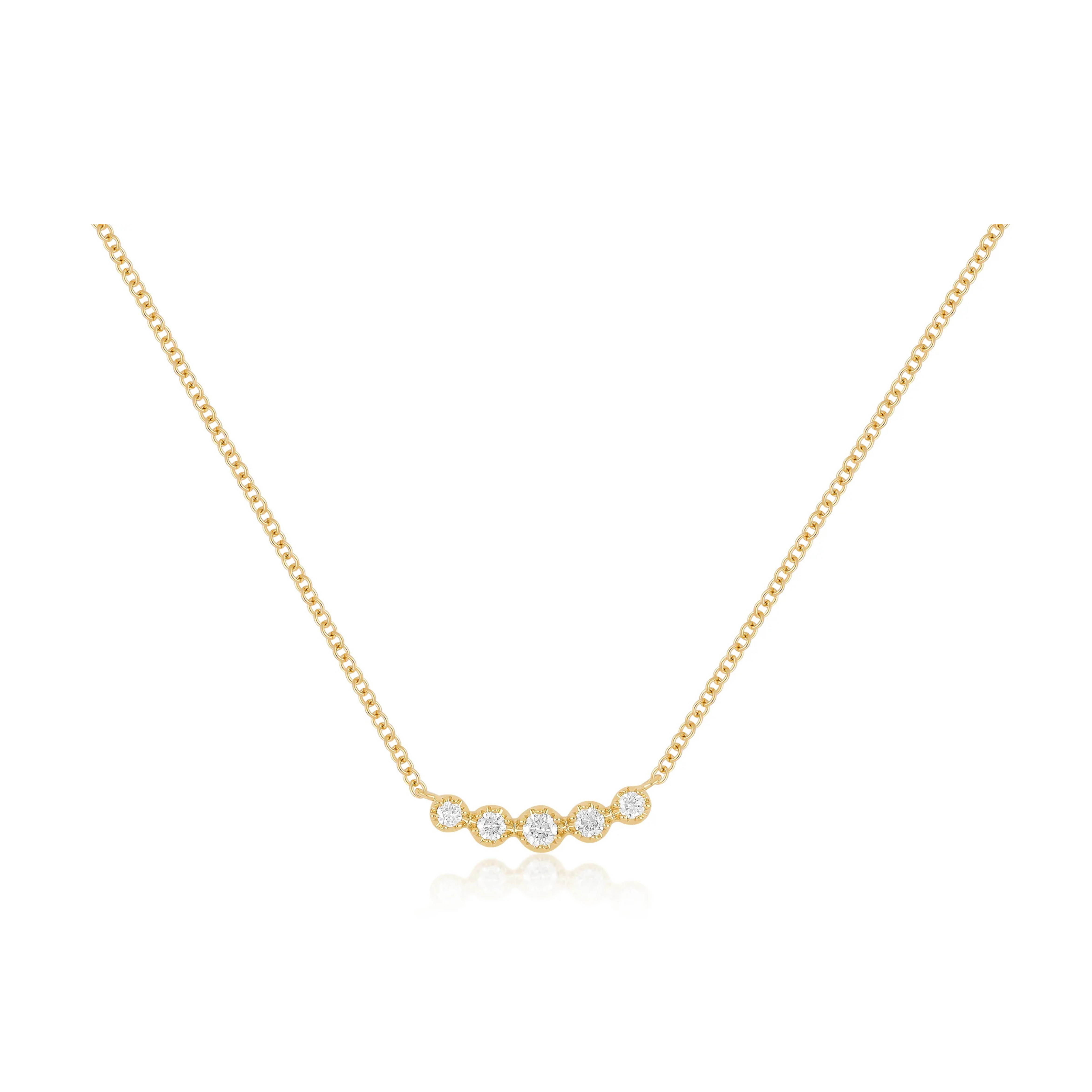 Diamond Crown Crescent Necklace