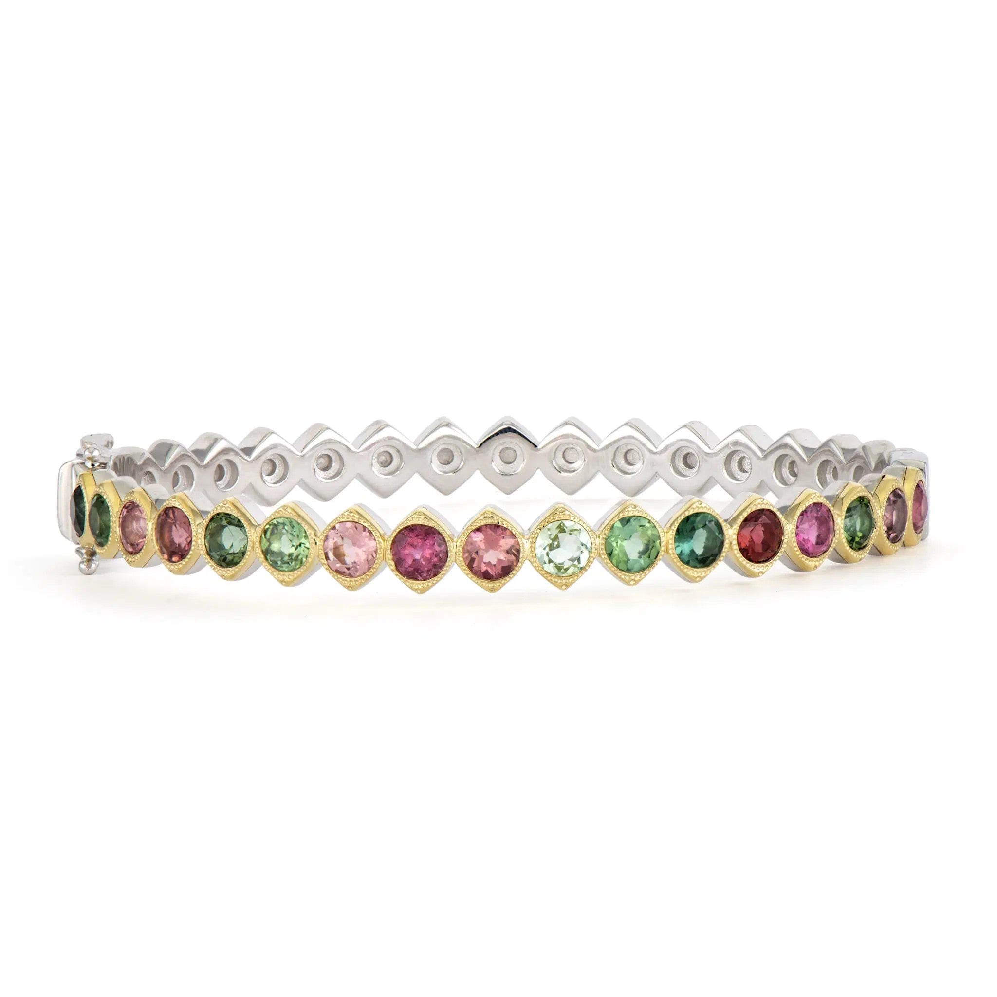 Wish on a Star Two-Toned Bezel Tourmaline Bangle