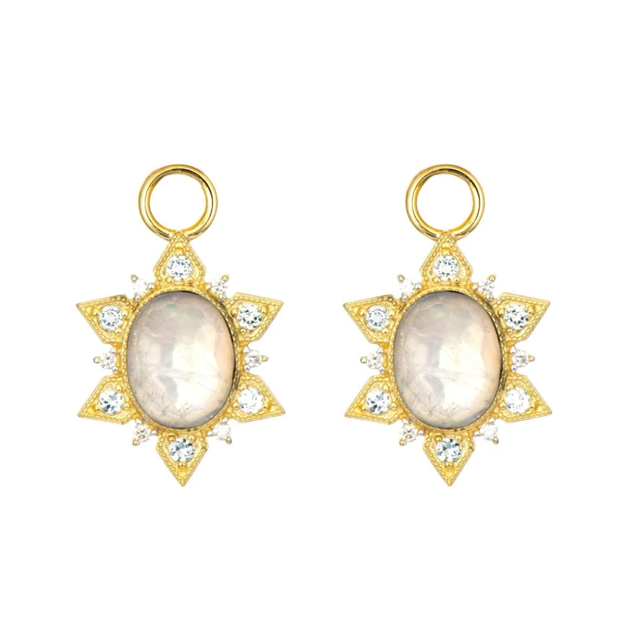 Moroccan Moonstone Sunburst Earring Charms
