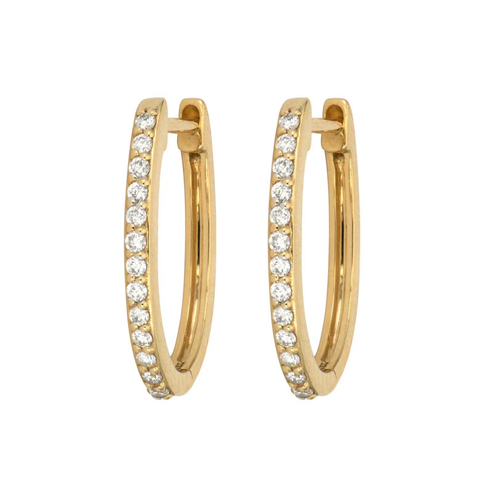 Classic Oval Pave Hoops