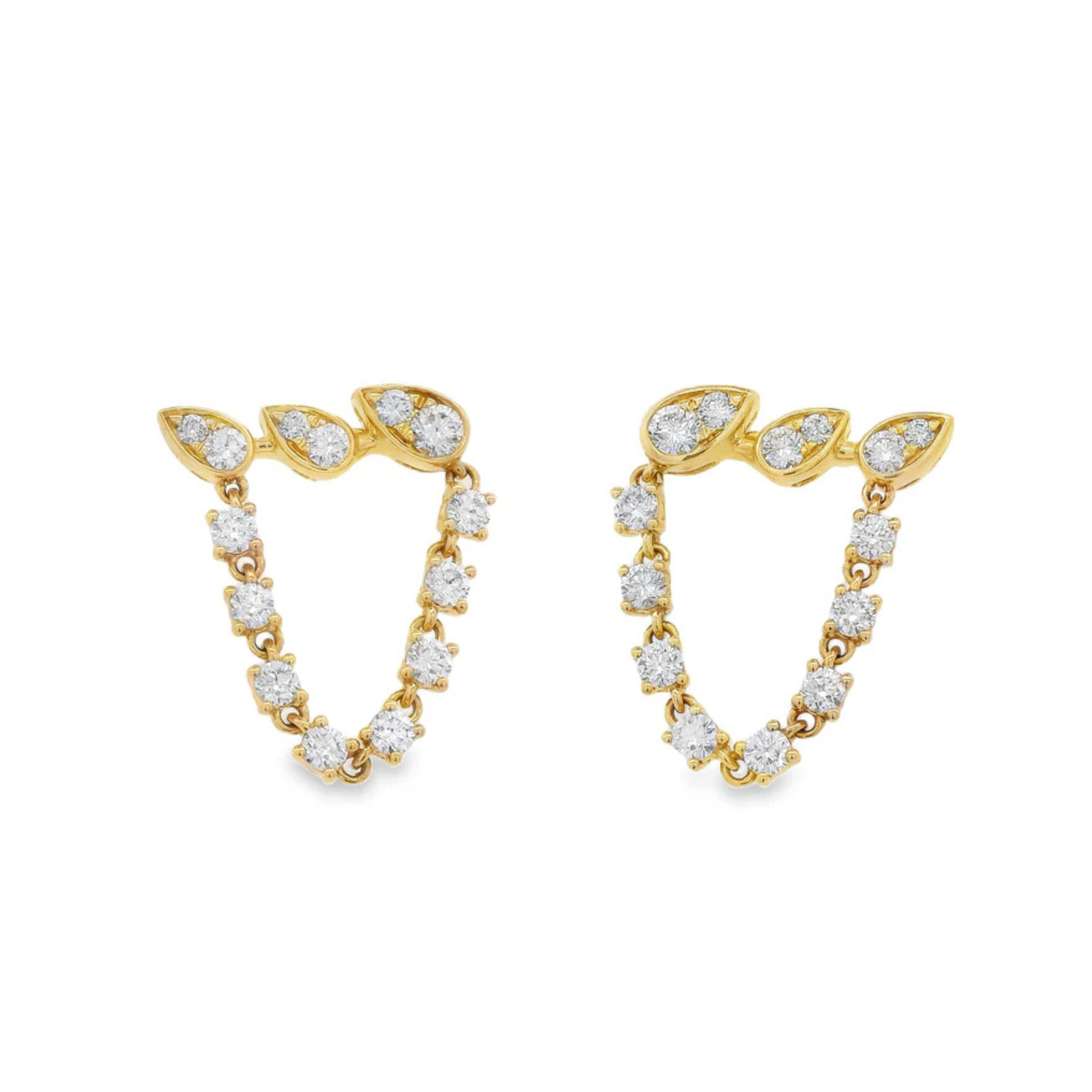 Sunburst Diamond Ear Climbers