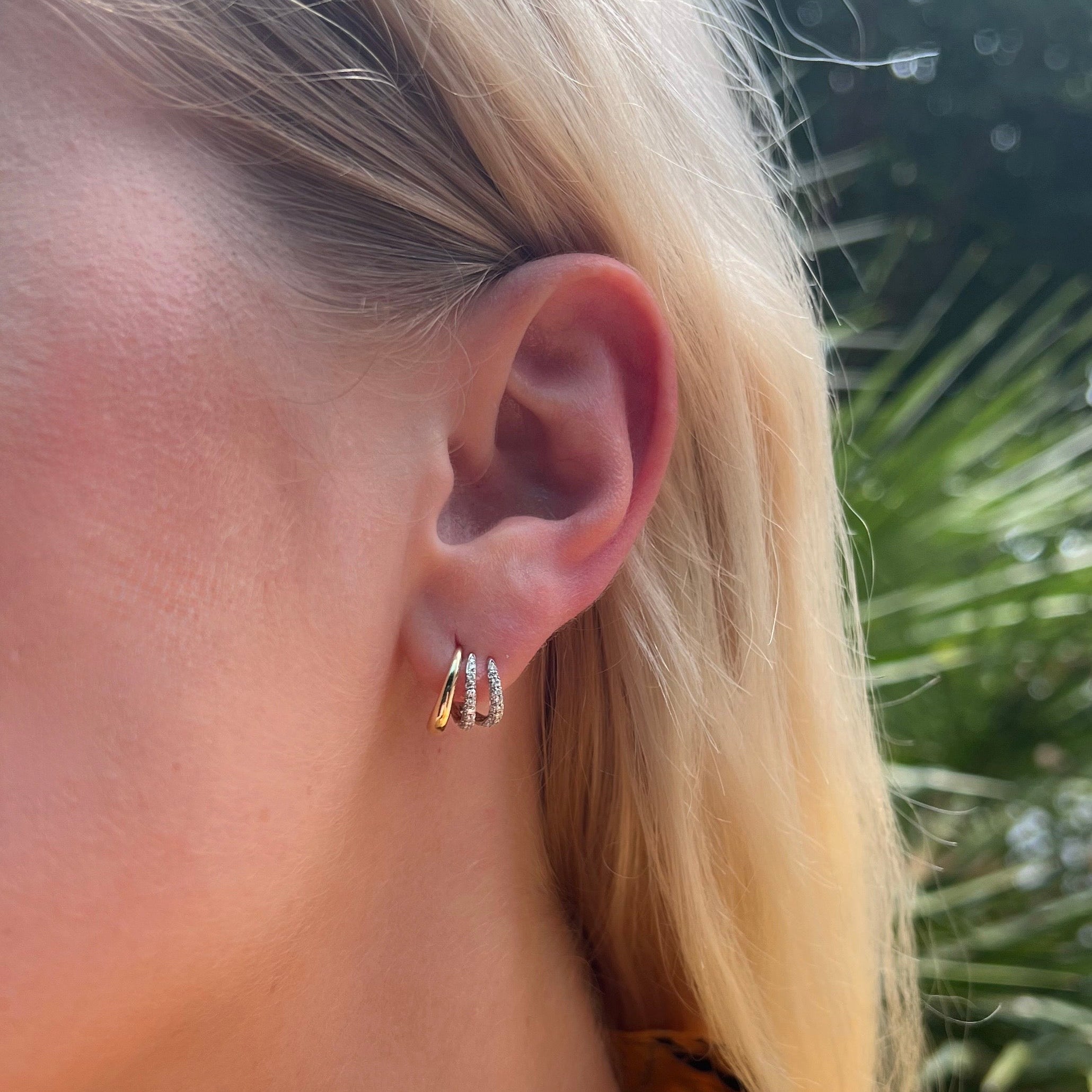 Huggie Earrings with Diamonds