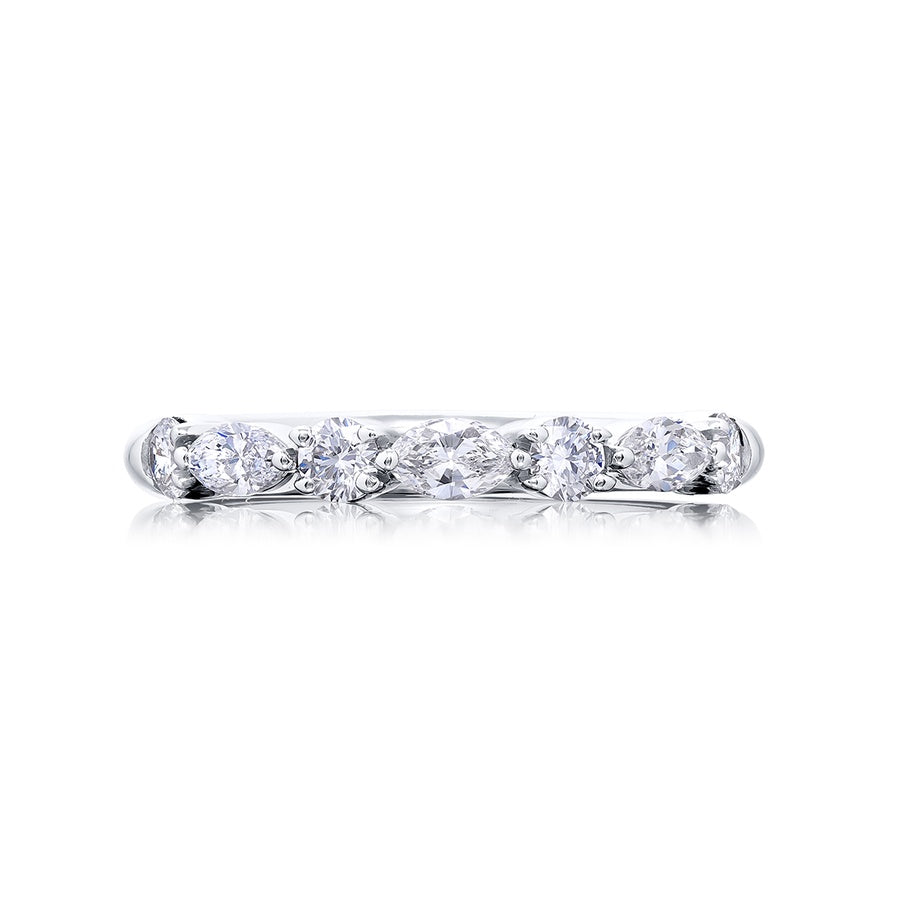 Classic East-West Diamond Band | Marquise & Round Diamonds in Platinum | Elegance Elevated by Jewels by Star