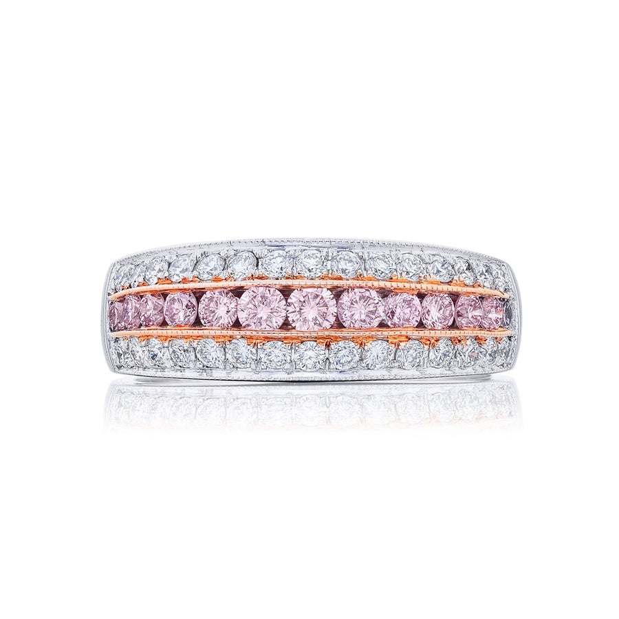 Elegance Elevated: Iconic Multi-Row Fancy Pink Diamond Band