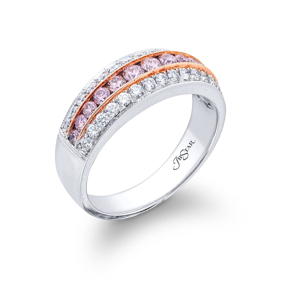 Elegance Elevated: Iconic Multi-Row Fancy Pink Diamond Band