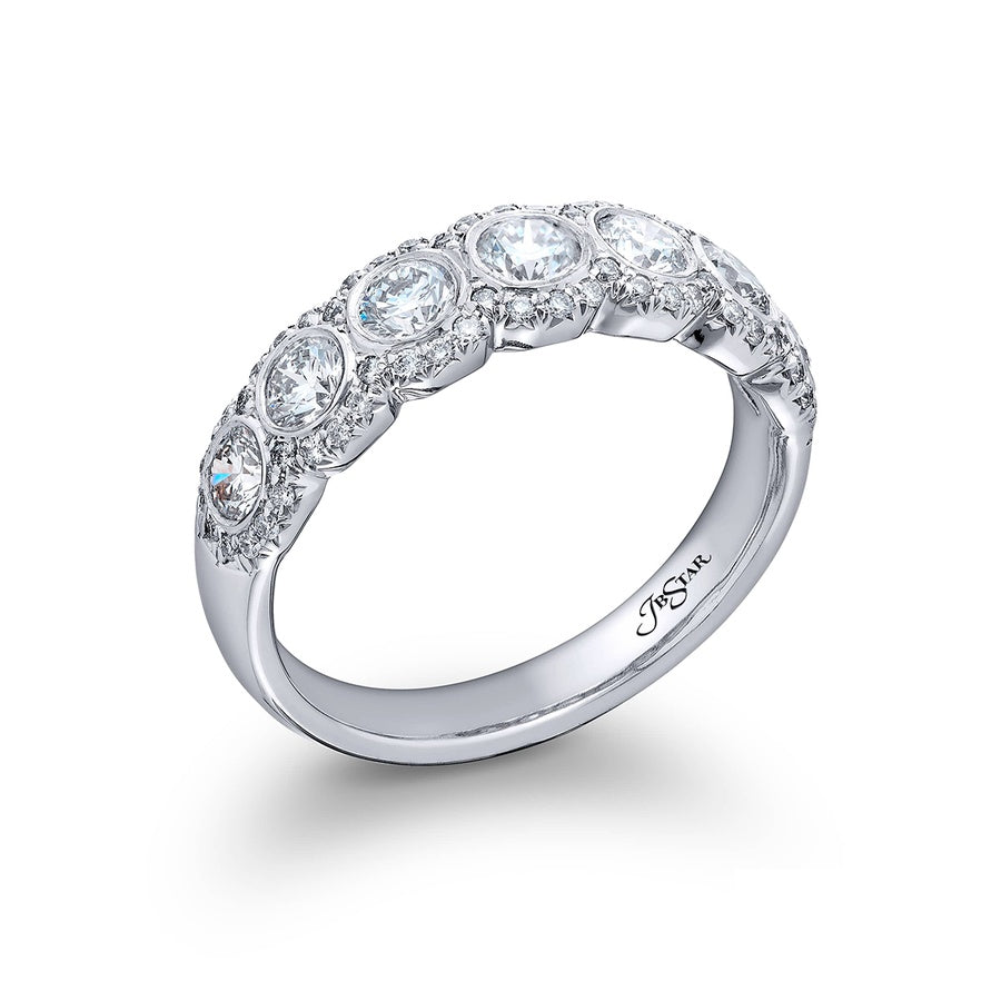 Signature Diamond Band | Seven Round Diamonds with Micro-Pave in Pure Platinum