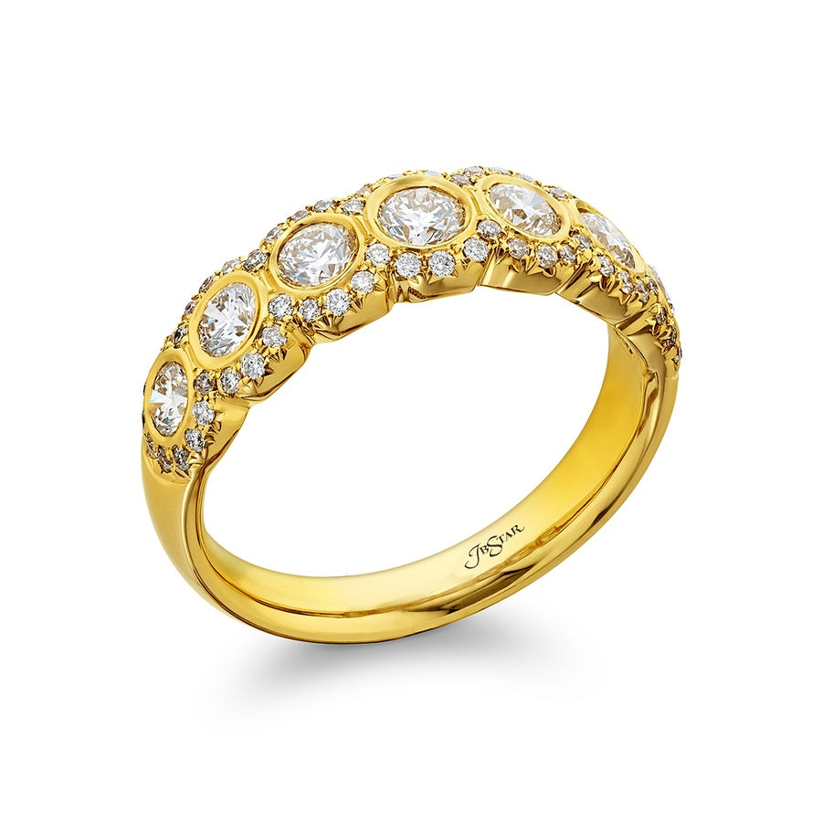 Signature Diamond Band | Seven Round-Cut Diamonds with Micro-Pave in 18K Yellow Gold