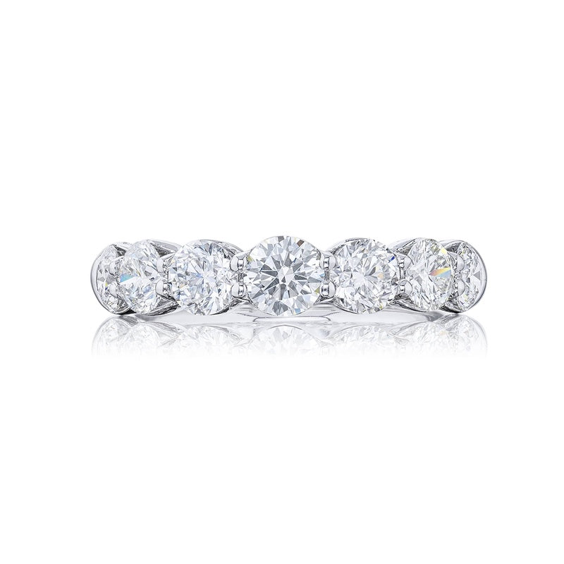 Platinum Round Diamond Single-Row Band