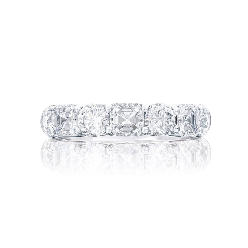Platinum Round Diamond Single-Row Band