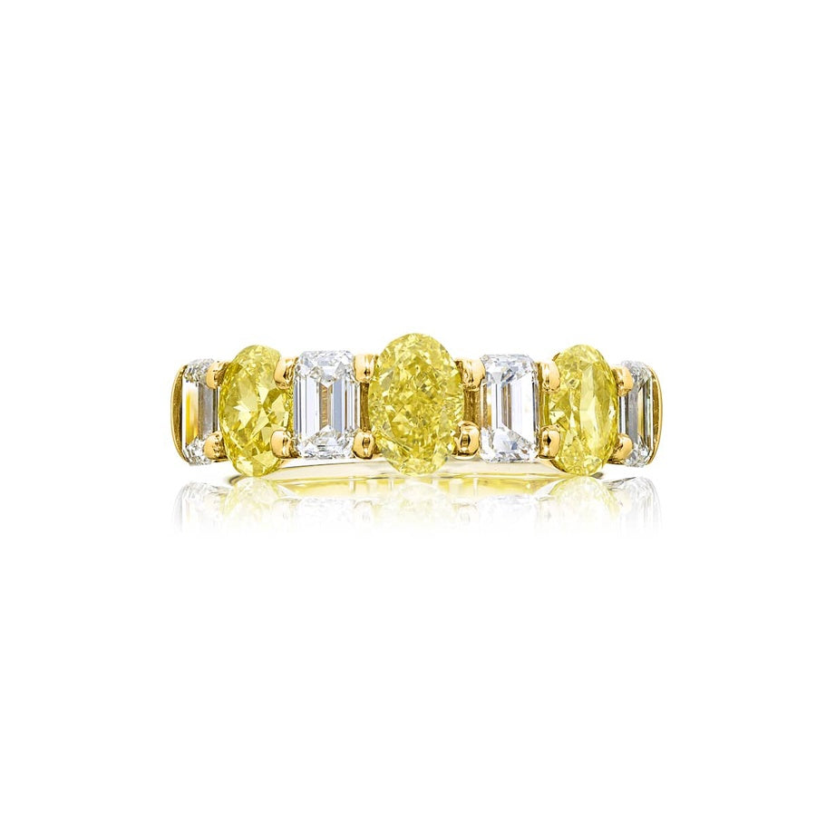 18K Yellow Gold Emerald-Cut Fancy Yellow Diamond Single-Row Band