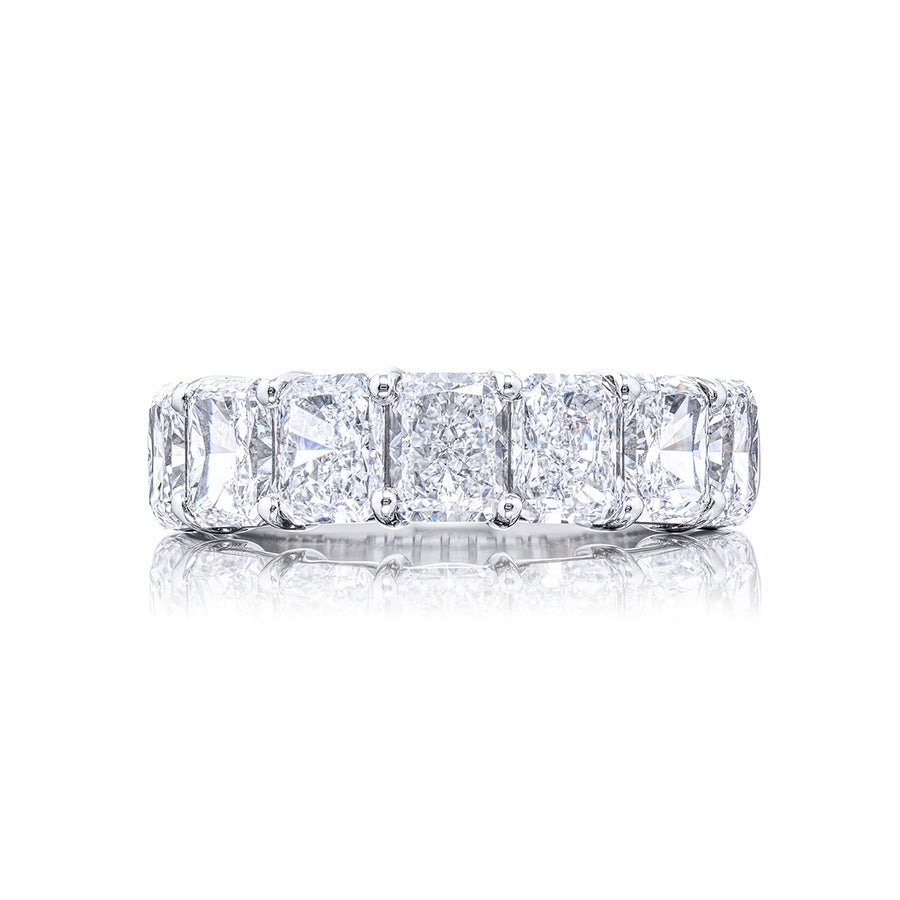 Platinum Radiant-Cut Diamond Single-Row GIA Certified Band