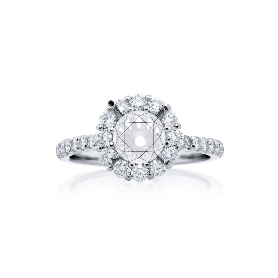 Diamond Engagement Ring 1.00 ct Halo Setting GIA Certified