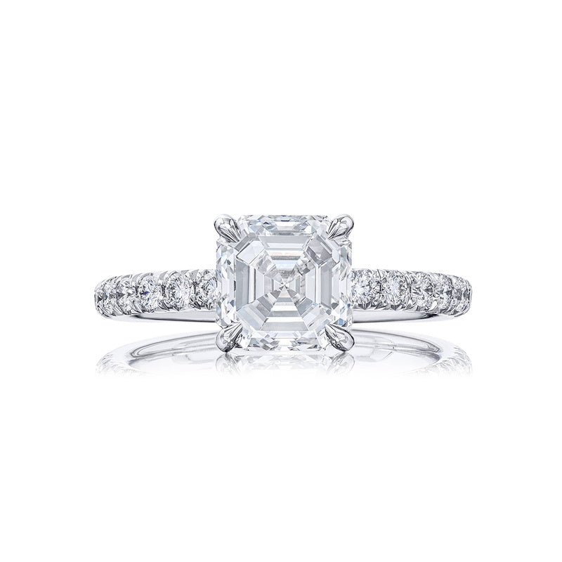 Platinum Square Emerald-Cut Diamond GIA Certified Engagement Ring