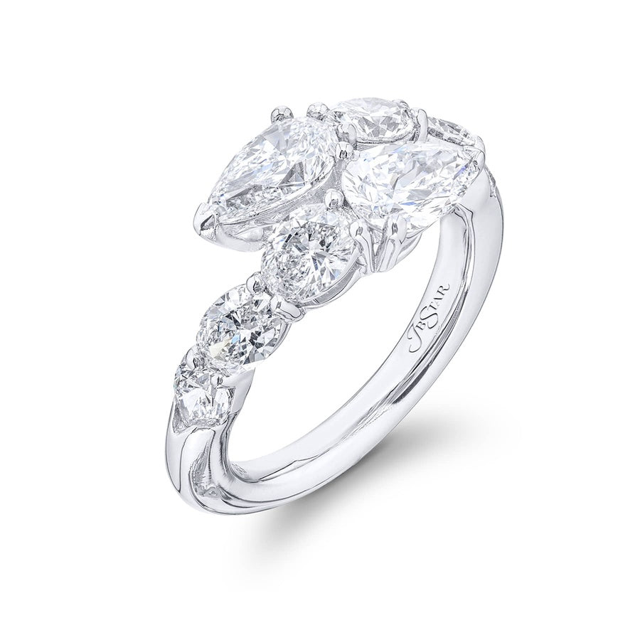 Platinum Pear-Shaped Diamond Certified Twogether Ring