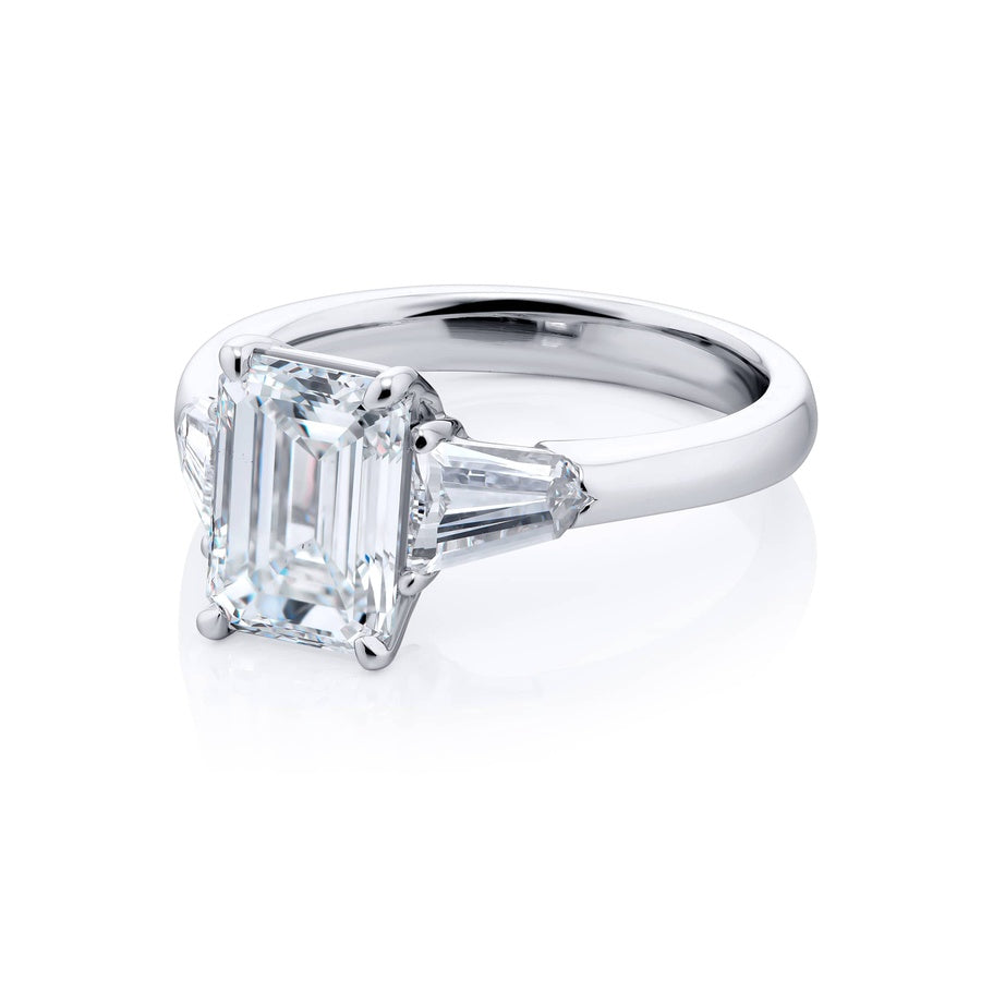 Platinum Emerald-Cut Diamond GIA Certified Engagement Ring