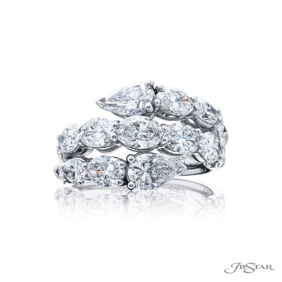 Platinum Pear-Shaped Diamond Certified Twogether Ring