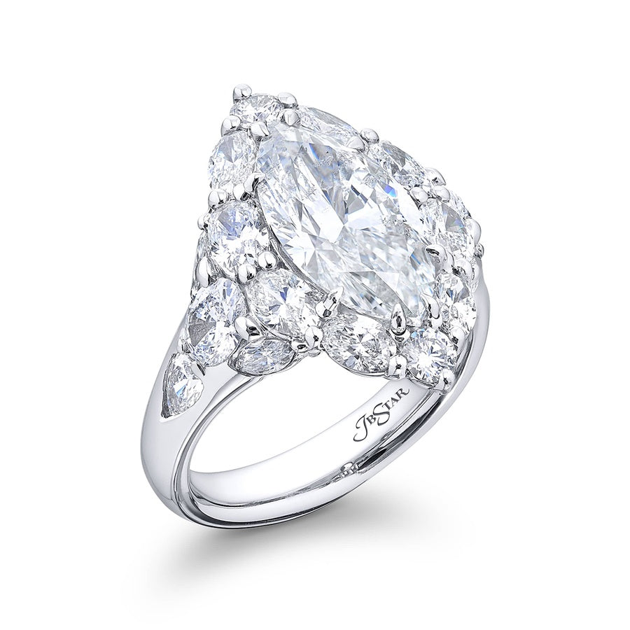 3.26 ct. Certified Marquise and Oval Diamond Cocktail Ring in Platinum