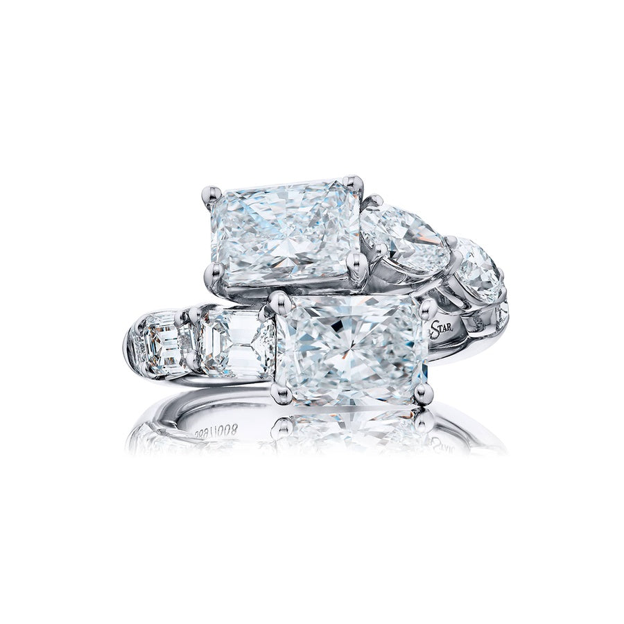 Platinum Radiant-Cut Diamond Certified Twogether Ring