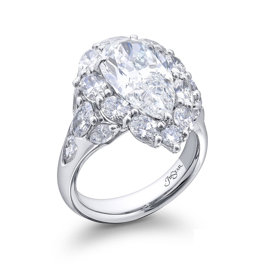 Platinum Pear-Shaped Diamond GIA Certified Engagement Ring