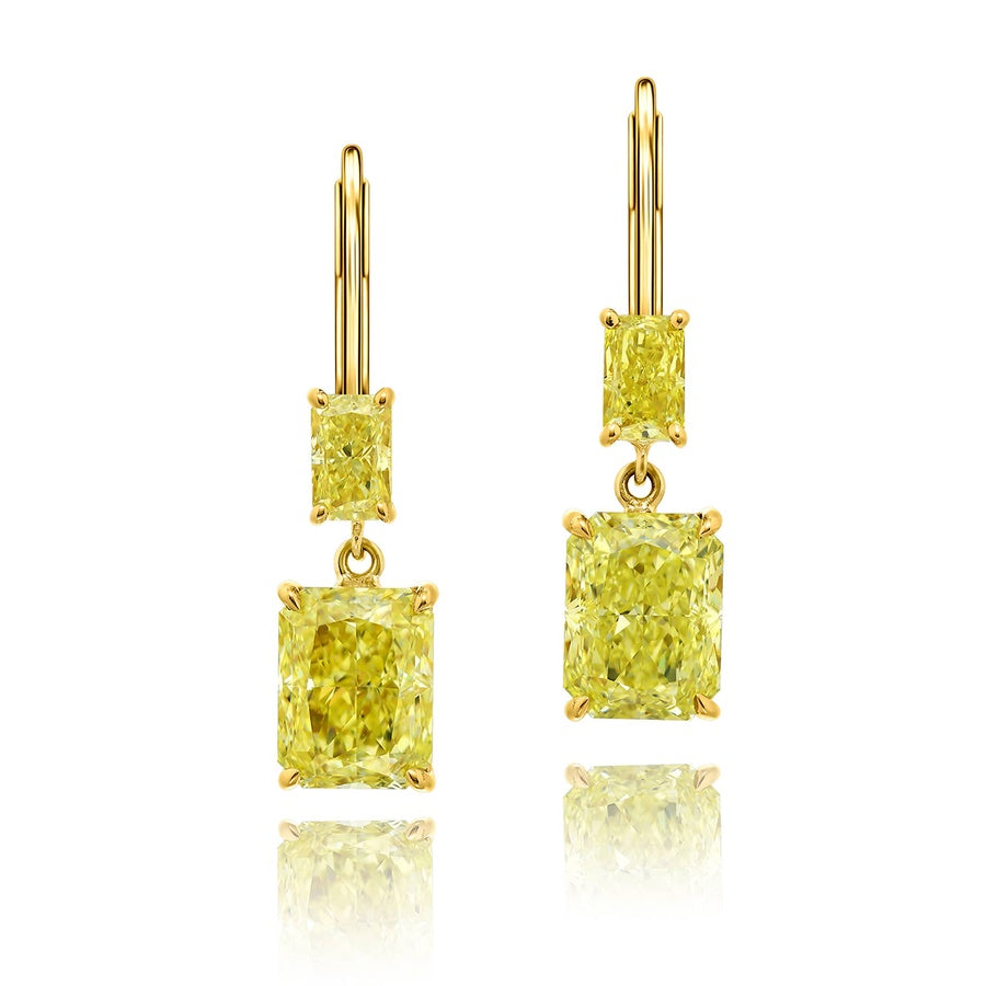Timeless 4.05 ctw. Fancy Yellow Diamond Drop Earrings