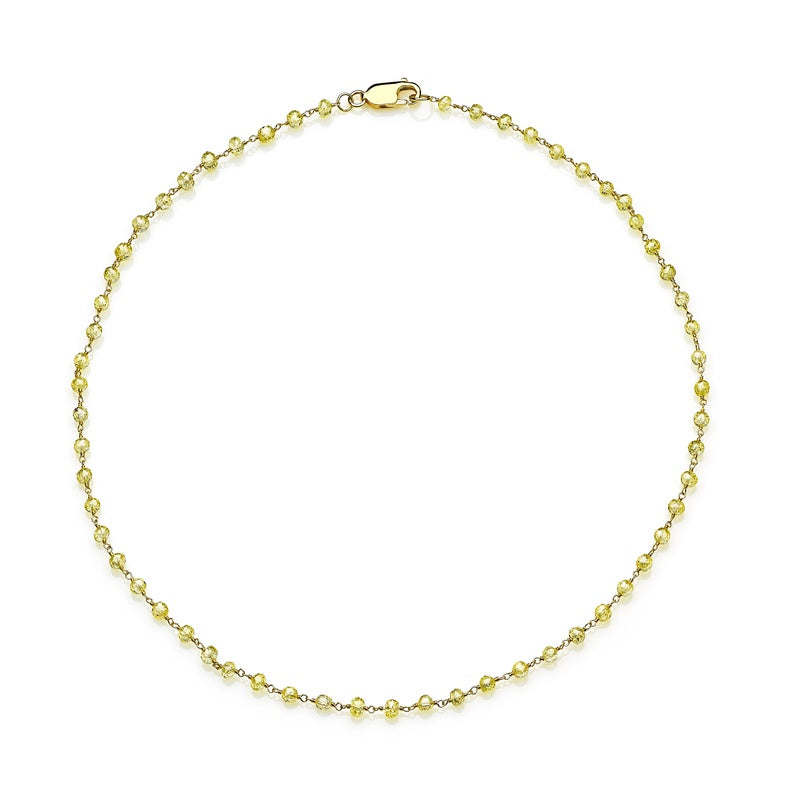 18K Yellow Briolette Fancy Yellow Diamond Necklace